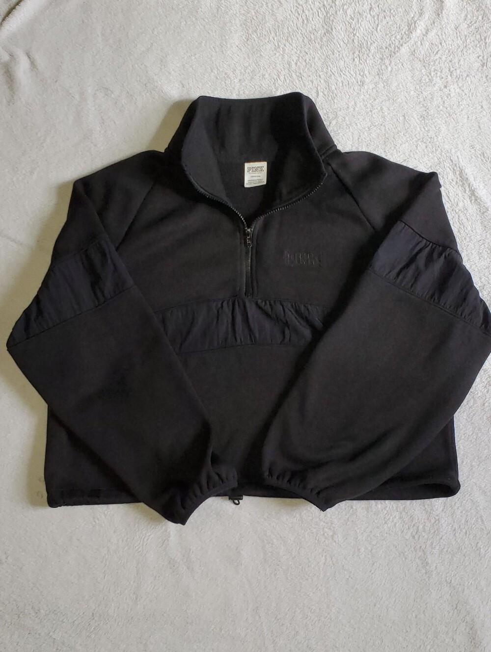 PINK Victoria Secret Black Quarter-Zip Sweatshirt